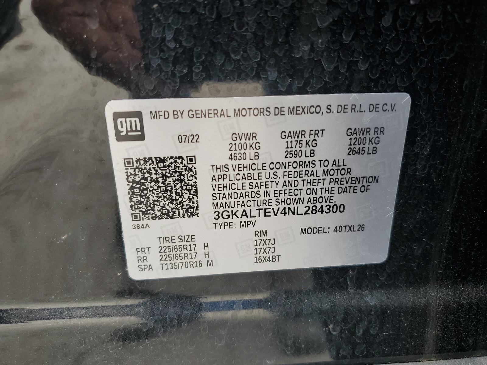 3GKALTEV4NL284300 2022 GMC Terrain Sle