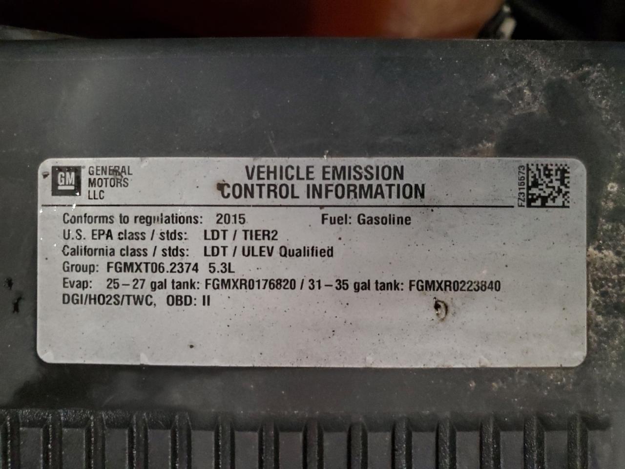 2015 GMC Sierra K1500 VIN: 1GTV2TEC8FZ315573 Lot: 62093294