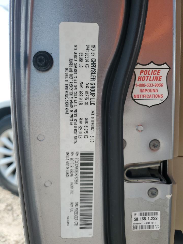 2013 Chrysler 300 VIN: 2C3CCAAG6DH707650 Lot: 61881464