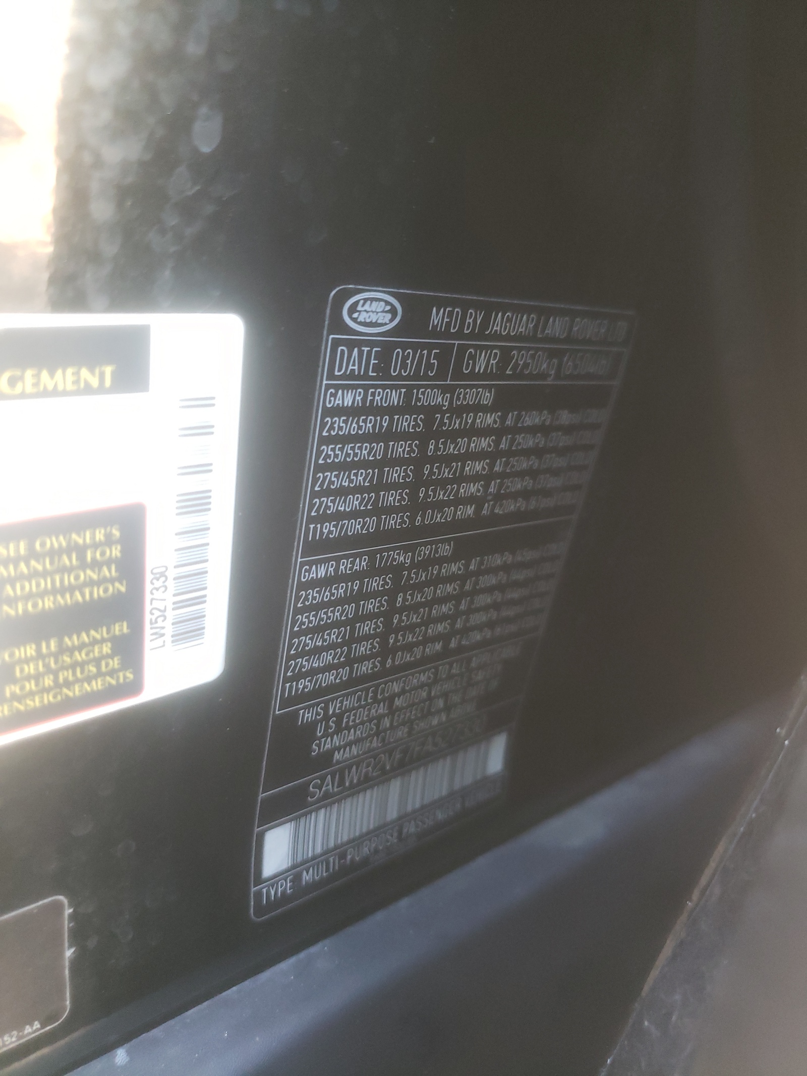 SALWR2VF7FA527330 2015 Land Rover Range Rover Sport Hse