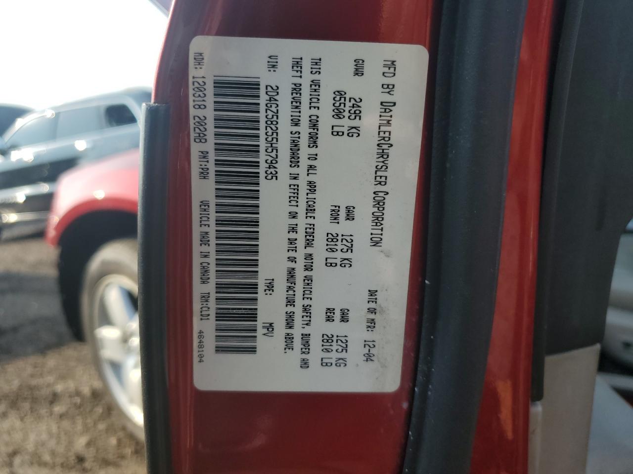 2005 Dodge Magnum R/T VIN: 2D4GZ58255H579435 Lot: 61731454