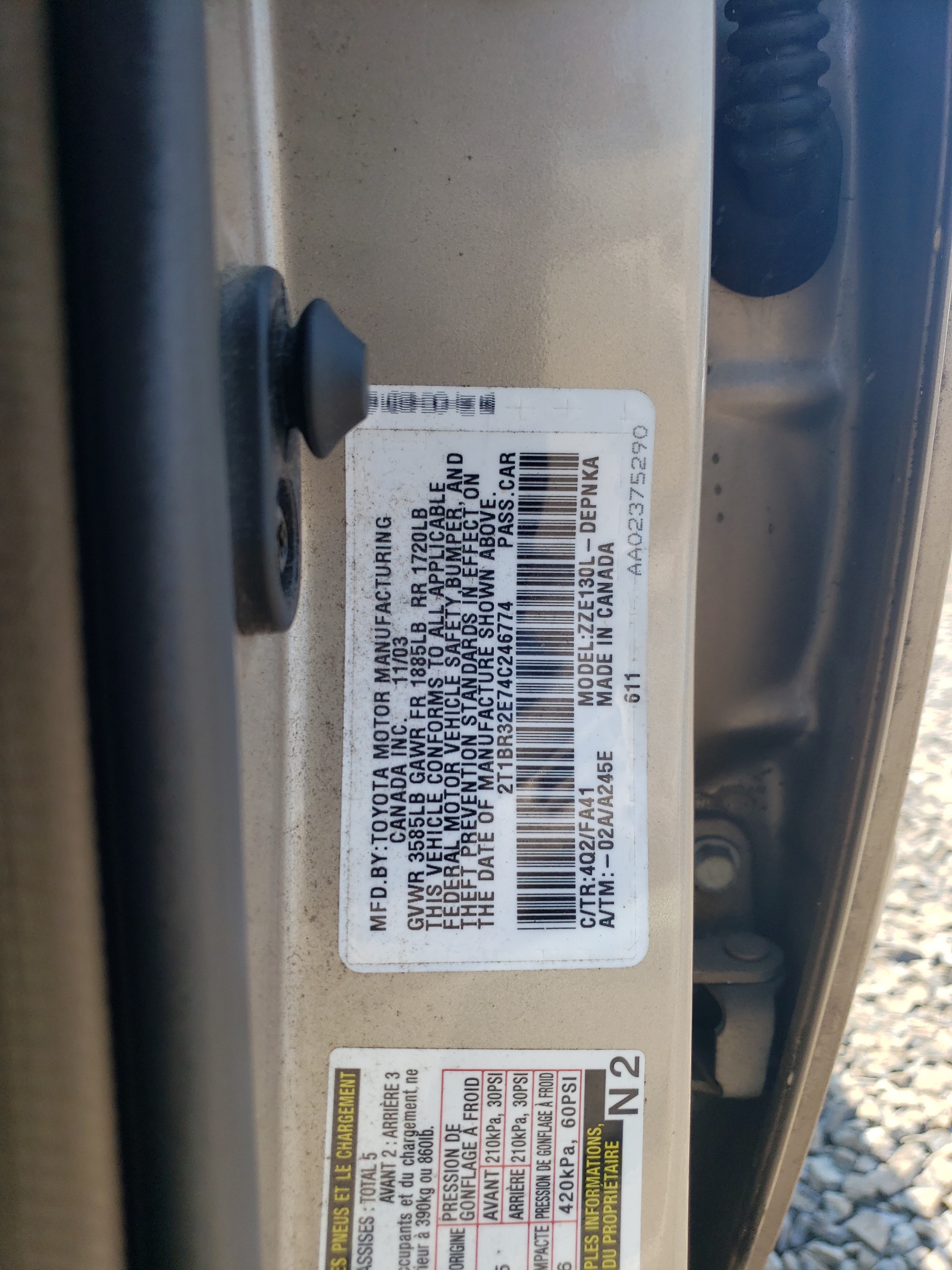 2T1BR32E74C246774 2004 Toyota Corolla Ce