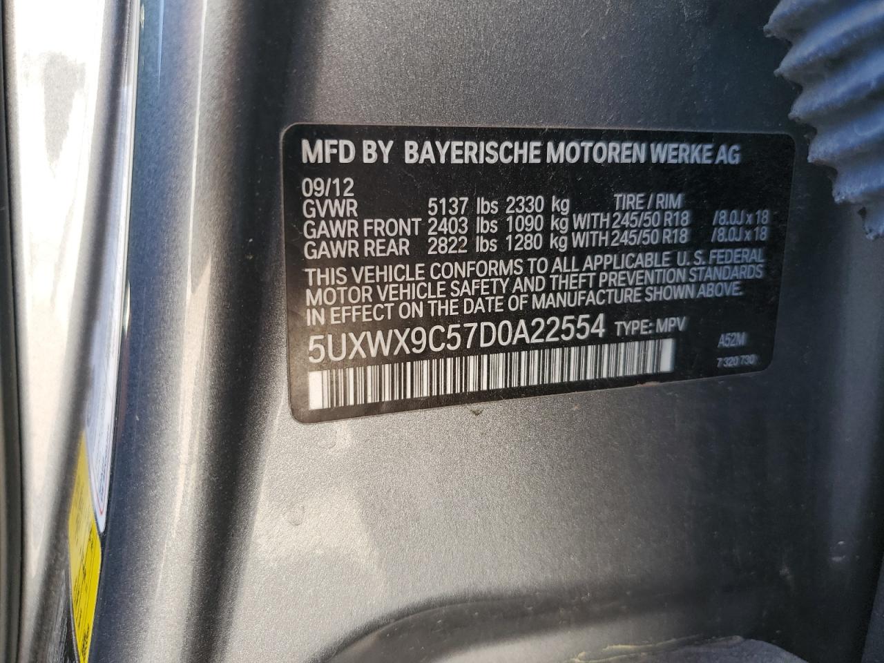 5UXWX9C57D0A22554 2013 BMW X3 xDrive28I