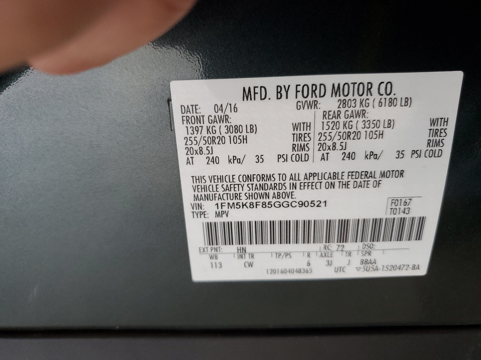 1FM5K8F85GGC90521 2016 Ford Explorer Limited