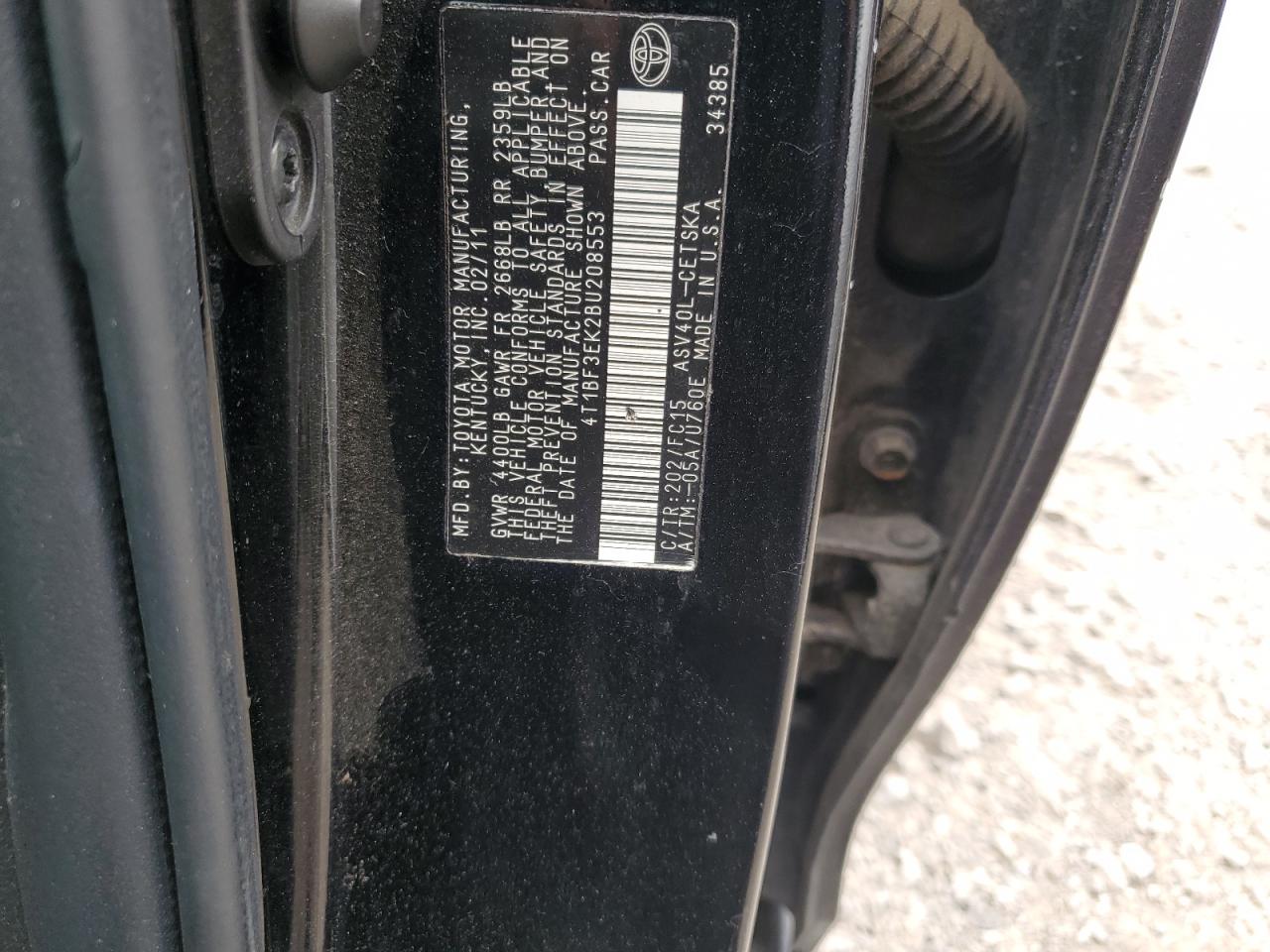 4T1BF3EK2BU208553 2011 Toyota Camry Base