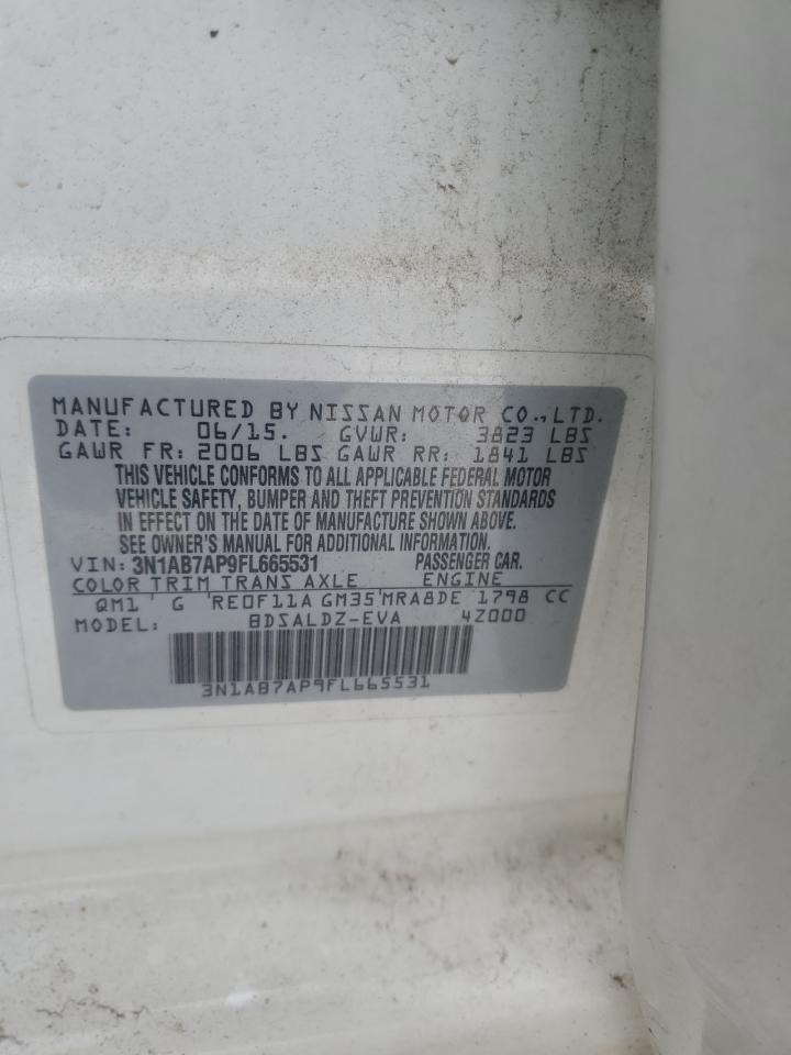 2015 Nissan Sentra S VIN: 3N1AB7AP9FL665531 Lot: 61926344