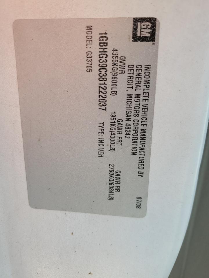 2008 Chevrolet Express G3500 VIN: 1GBHG39C381222037 Lot: 62979574