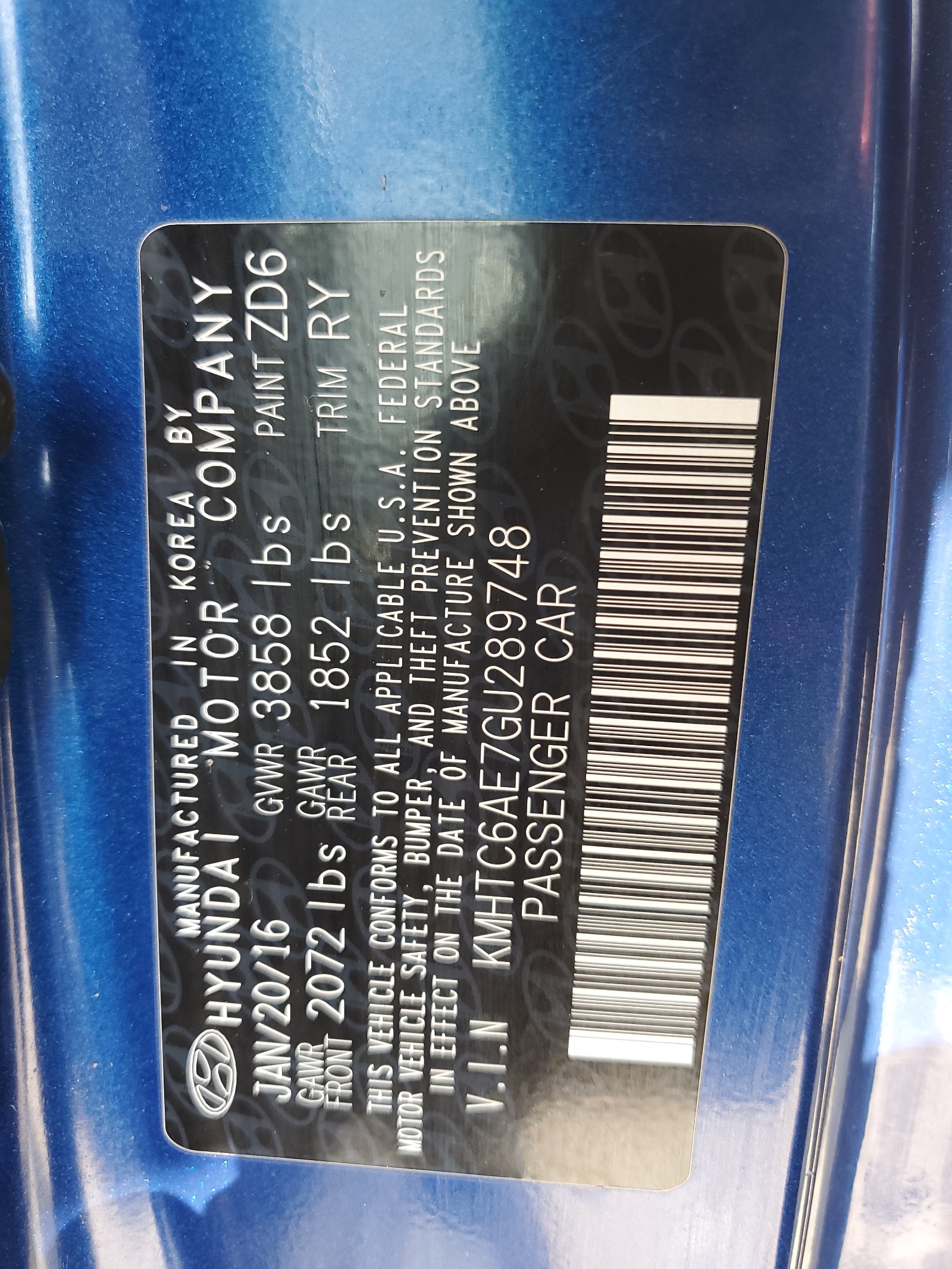 KMHTC6AE7GU289748 2016 Hyundai Veloster Turbo