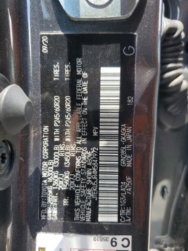 2021 Toyota 4Runner Trail VIN: JTEKU5JR4M5847972 Lot: 62260524