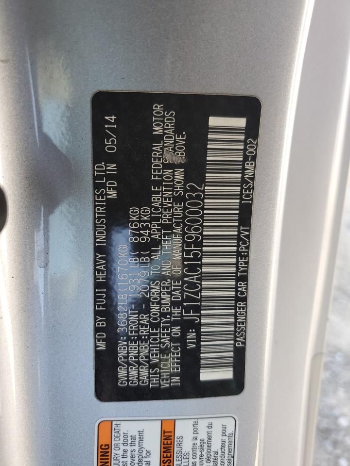 2015 Subaru Brz 2.0 Limited VIN: JF1ZCAC15F9600032 Lot: 64324634