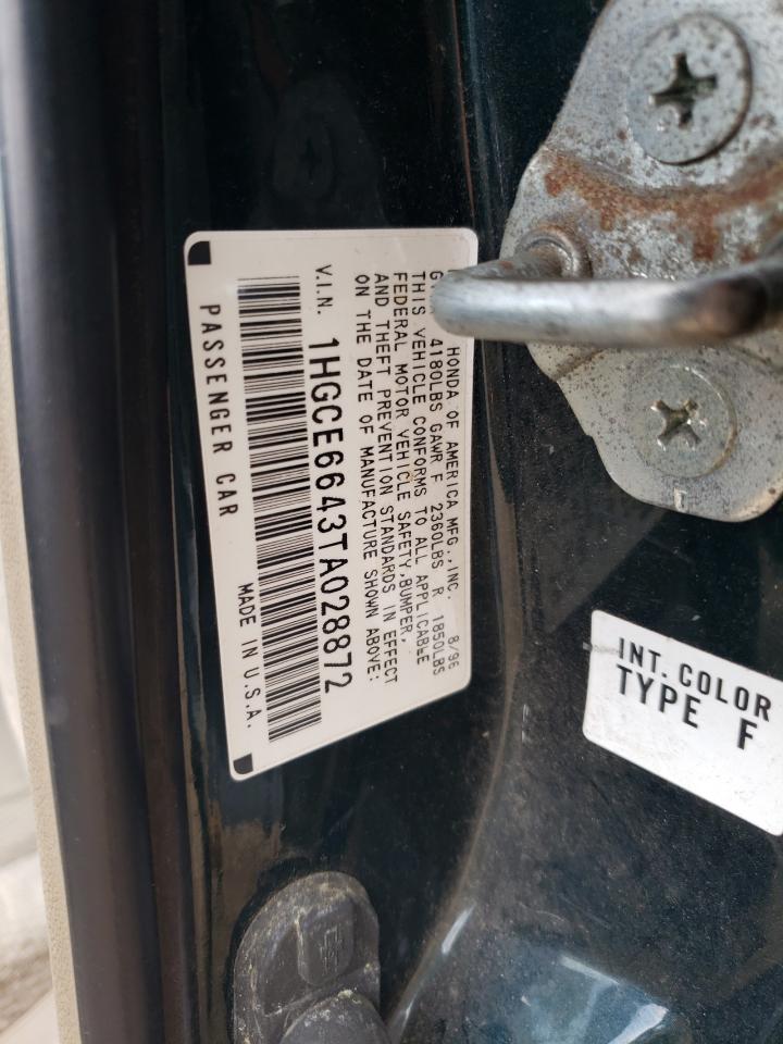 1996 Honda Accord Lx VIN: 1HGCE6643TA028872 Lot: 64459414