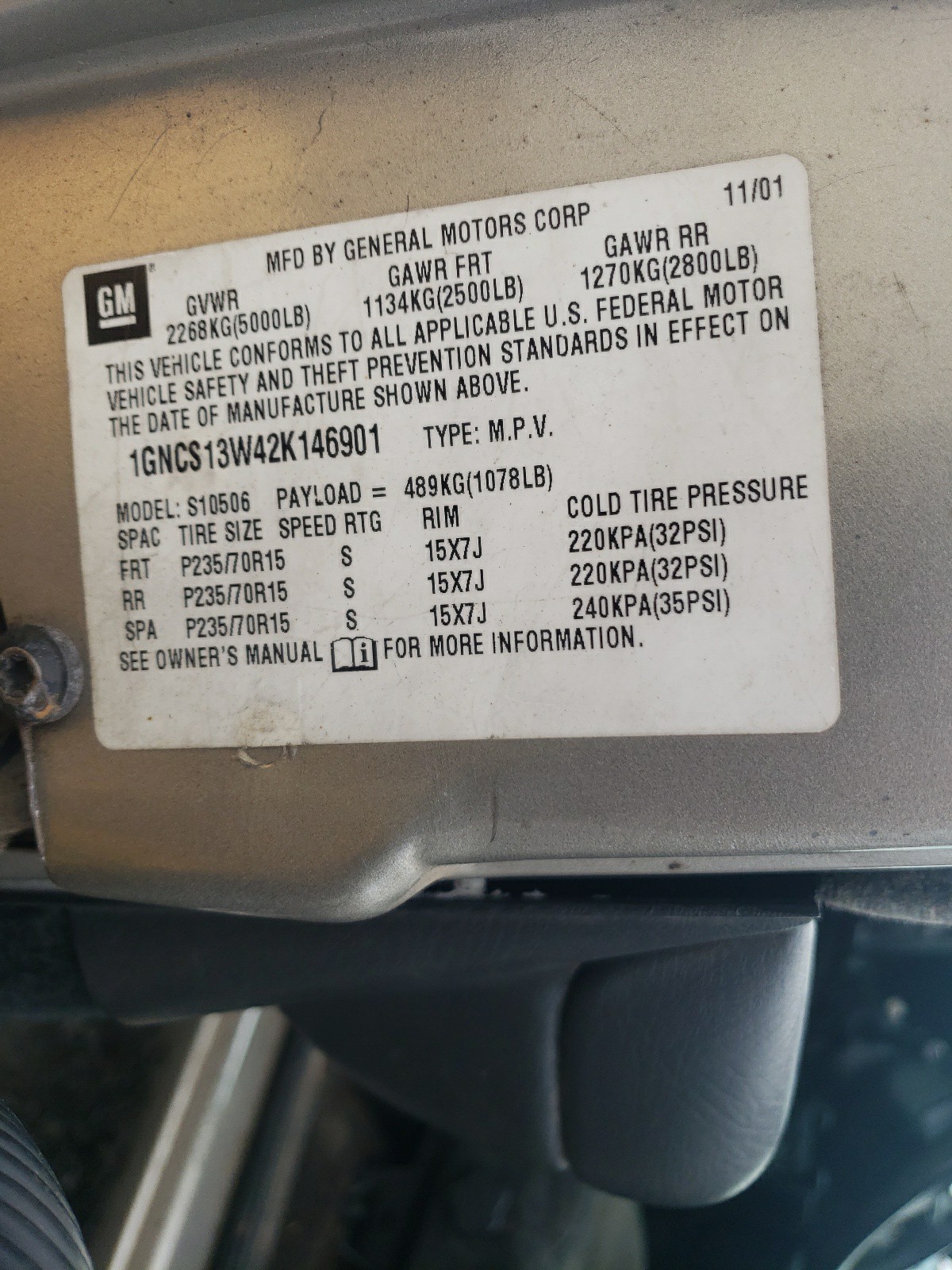 1GNCS13W42K146901 2002 Chevrolet Blazer