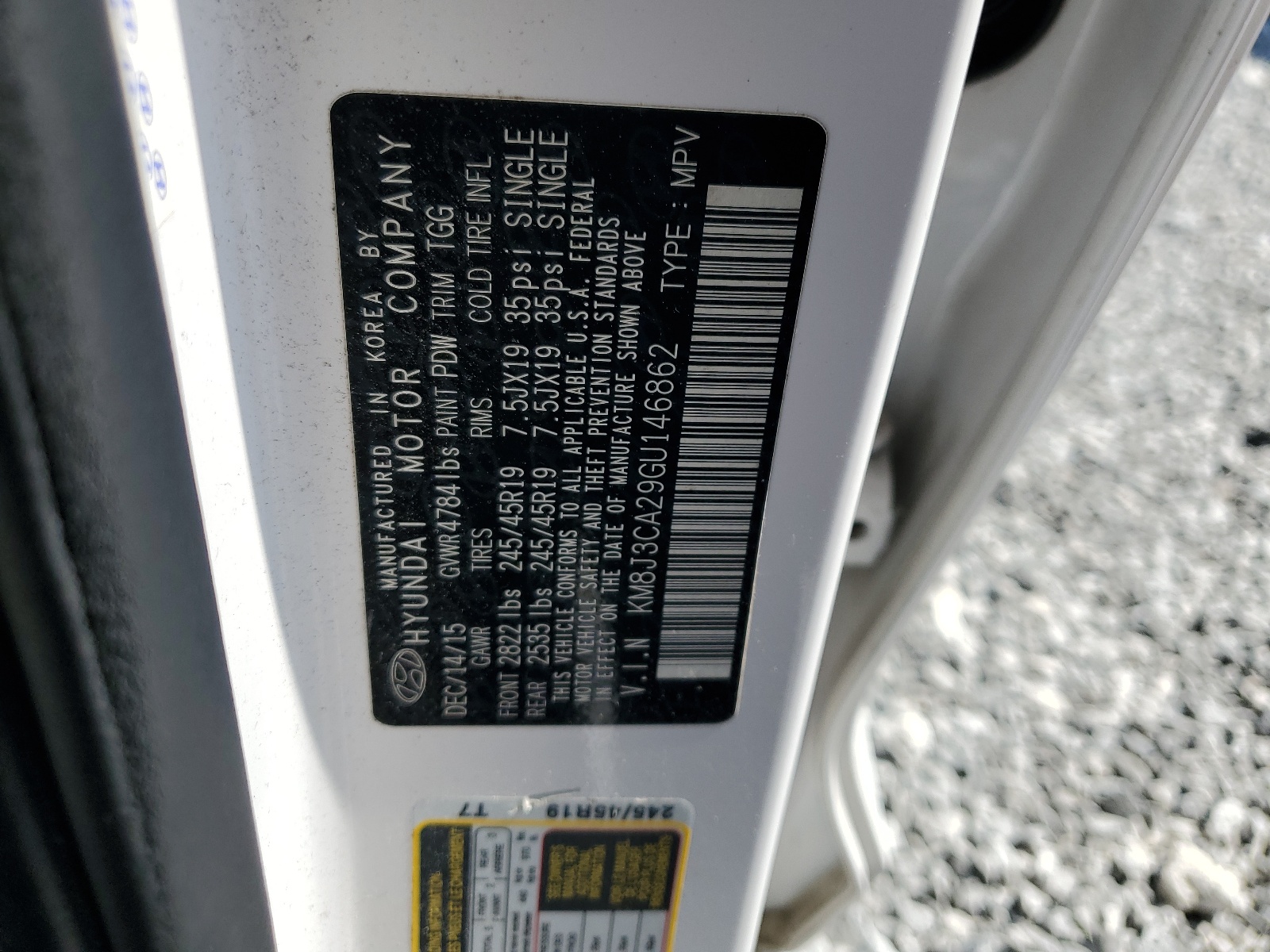 KM8J3CA29GU146862 2016 Hyundai Tucson Limited