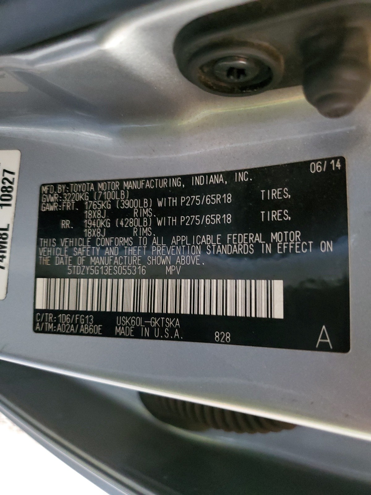 5TDZY5G13ES055316 2014 Toyota Sequoia Sr5