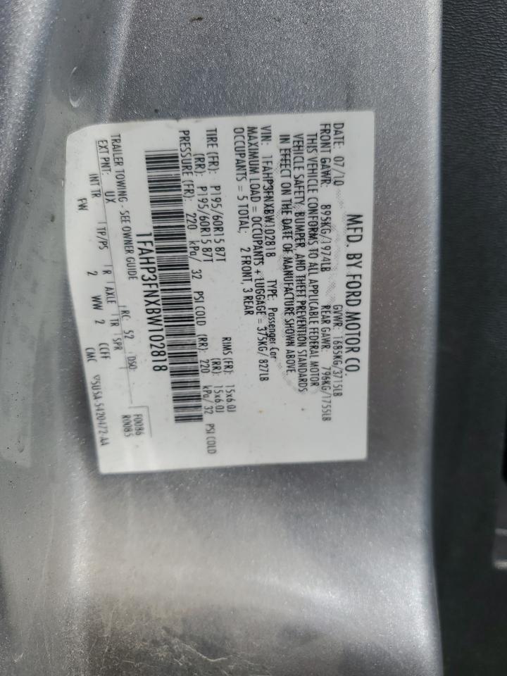 1FAHP3FNXBW102818 2011 Ford Focus Se