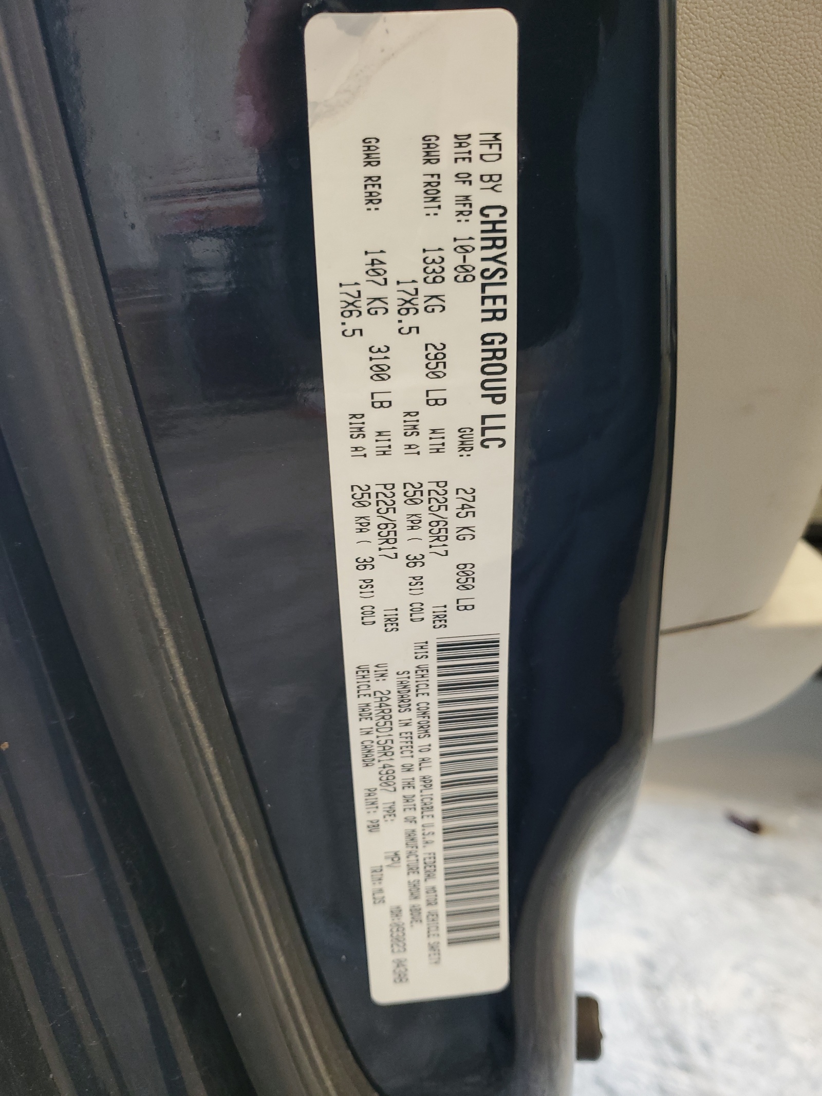 2A4RR5D15AR149907 2010 Chrysler Town & Country Touring