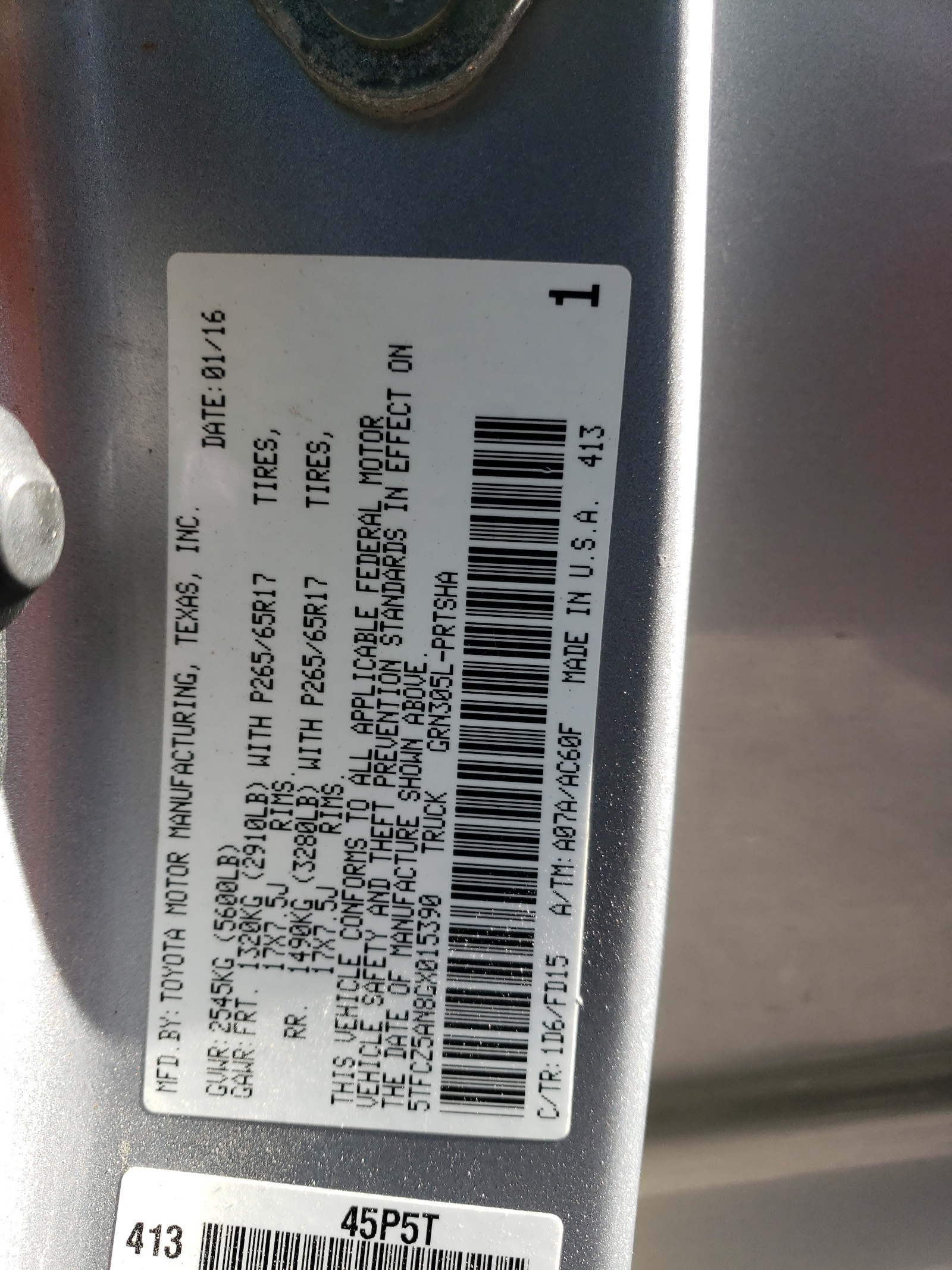 5TFCZ5AN8GX015390 2016 Toyota Tacoma Double Cab