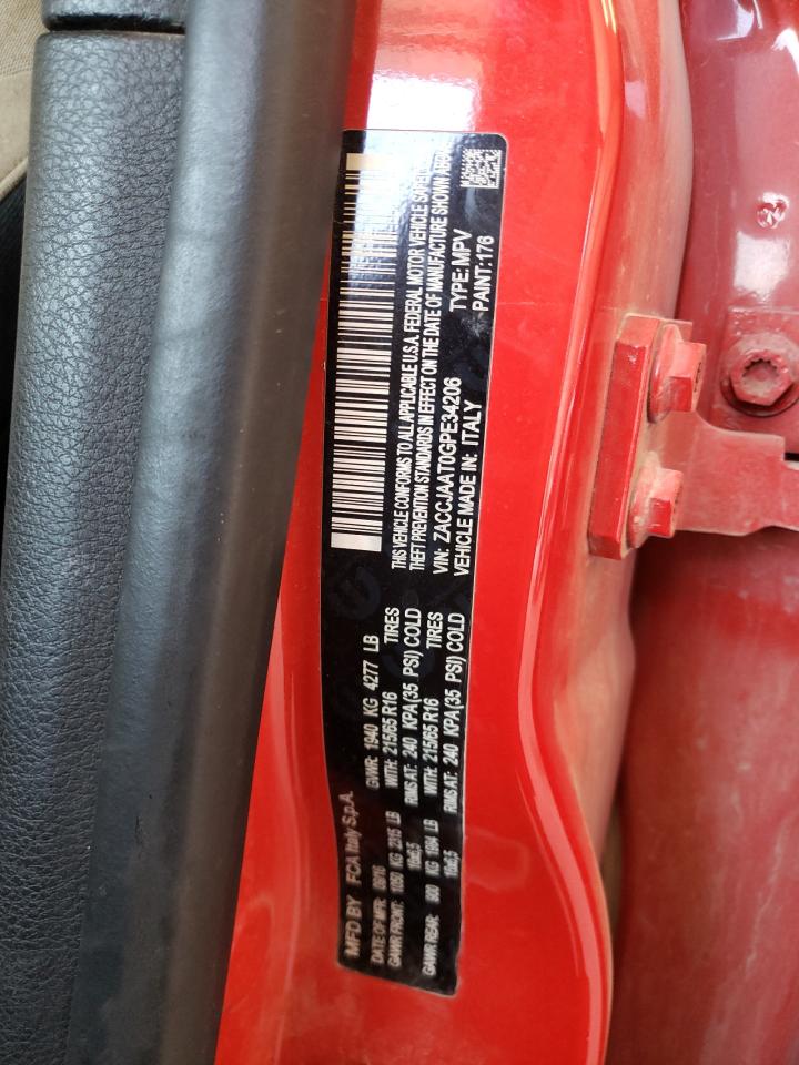 2016 Jeep Renegade Sport VIN: ZACCJAAT0GPE34206 Lot: 63529384