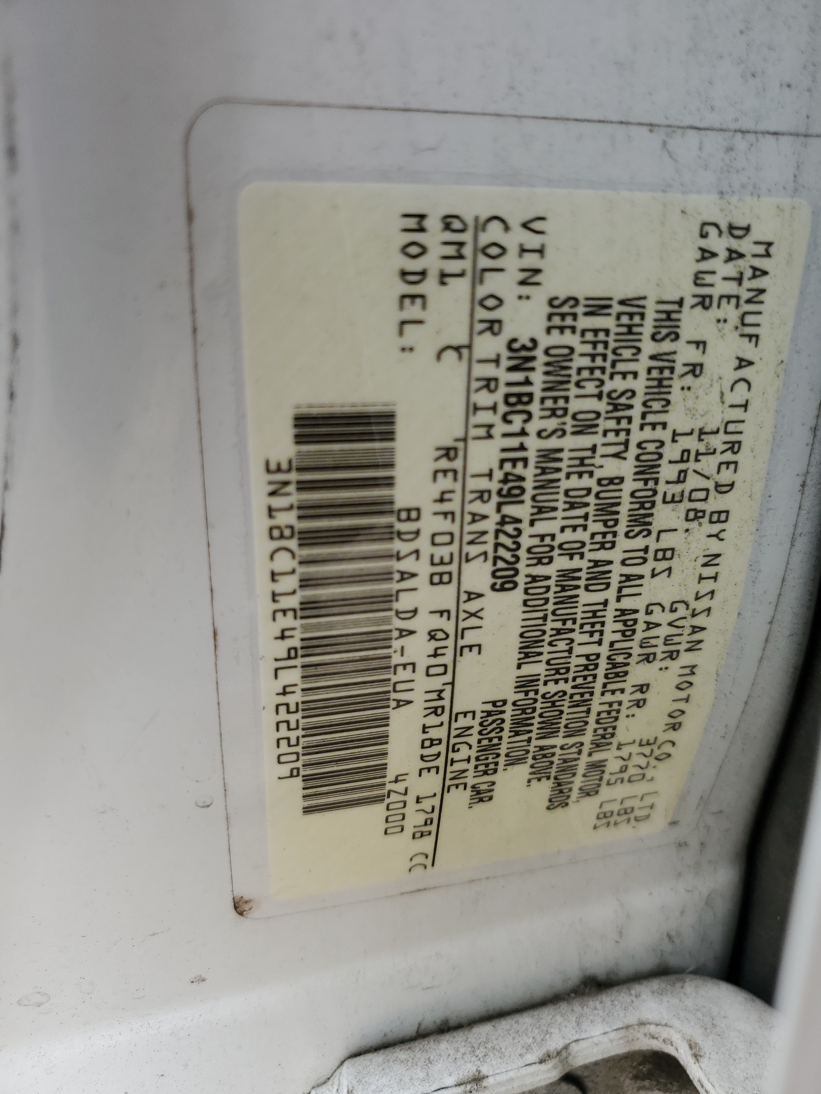 3N1BC11E49L422209 2009 Nissan Versa S
