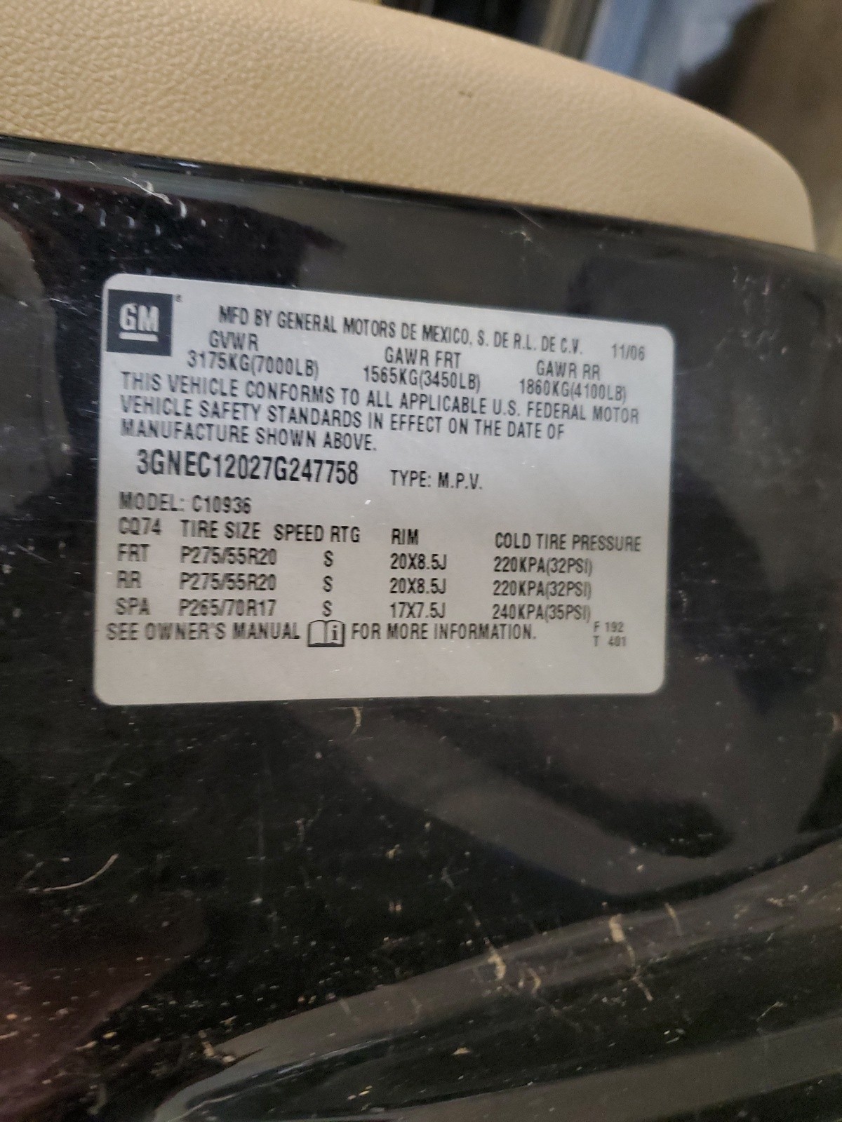 3GNEC12027G247758 2007 Chevrolet Avalanche C1500