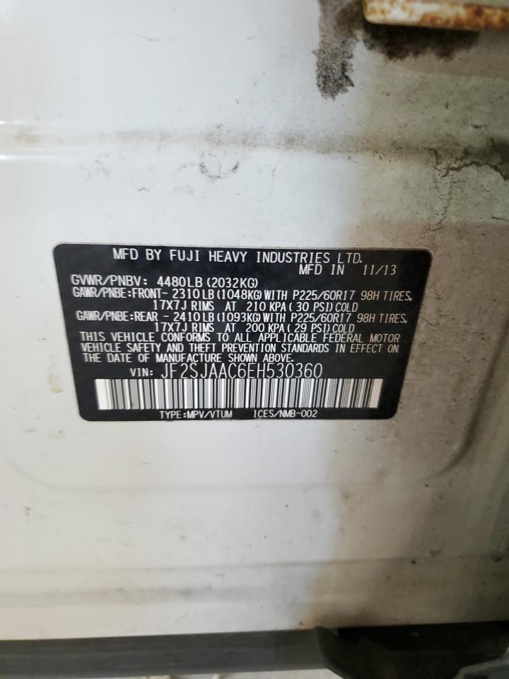 2014 Subaru Forester 2.5I VIN: JF2SJAAC6EH530360 Lot: 64662364