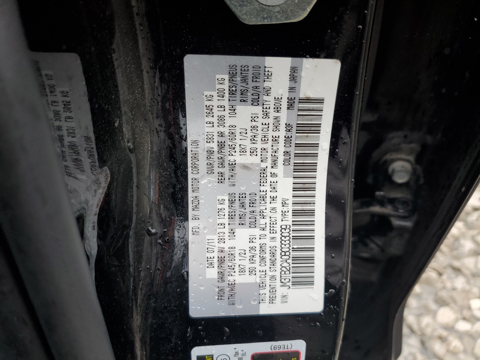 JM3TB2CA0B0333039 2011 Mazda Cx-9