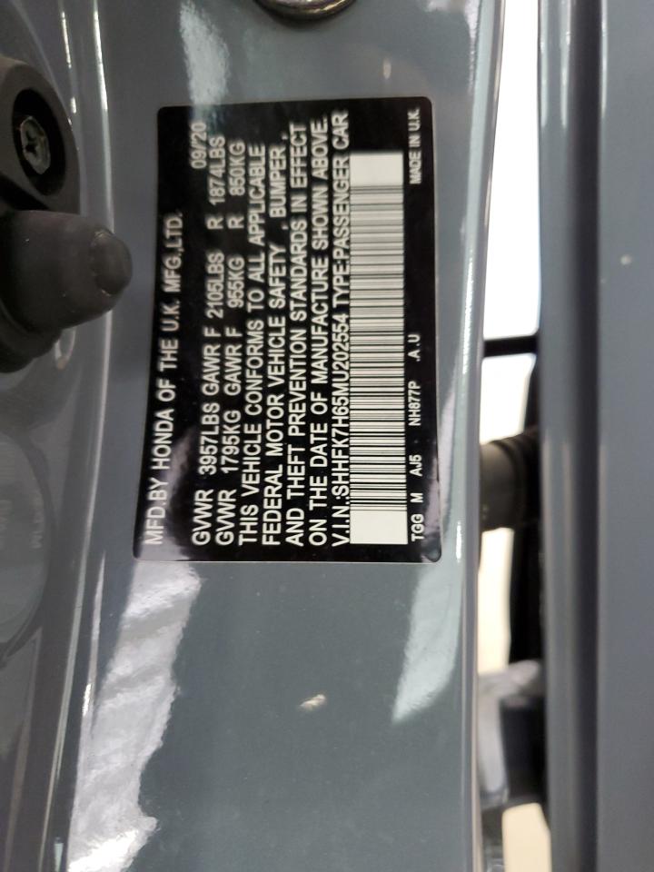 SHHFK7H65MU202554 2021 Honda Civic Ex