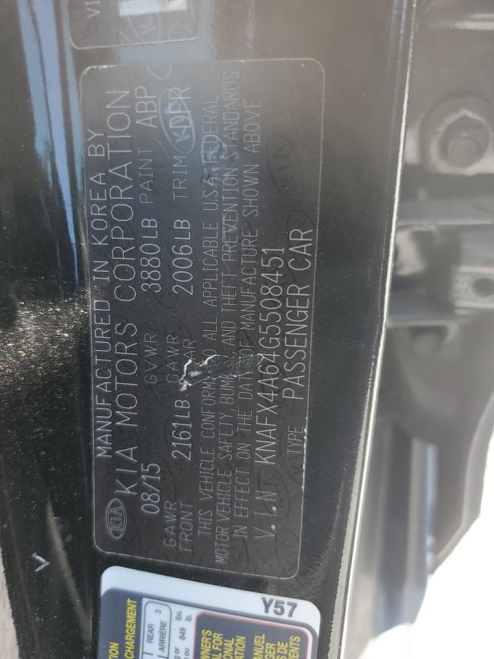 2016 Kia Forte Lx VIN: KNAFX4A64G5508451 Lot: 63029334