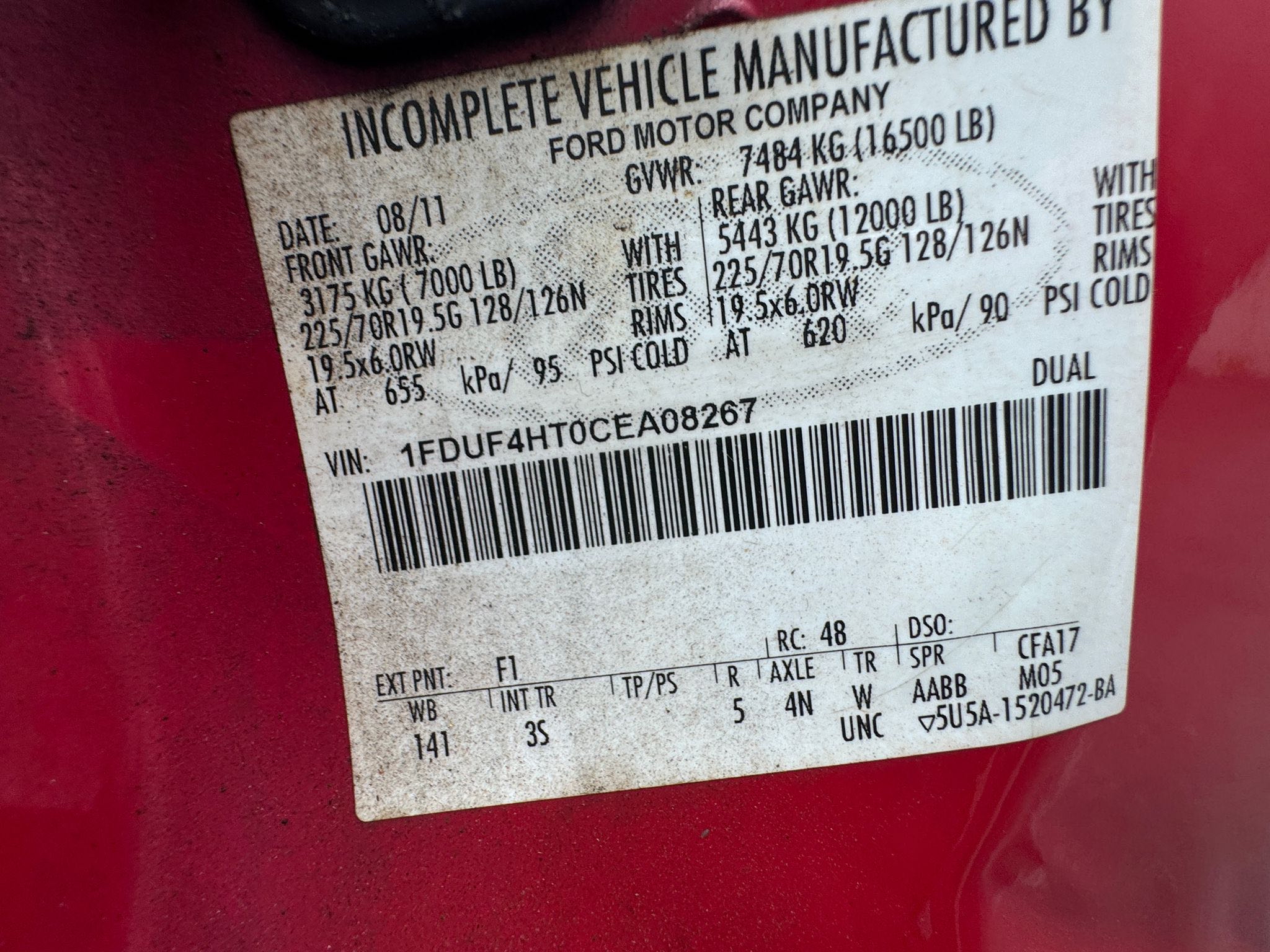 1FDUF4HT0CEA08267 2012 Ford F450 Super Duty