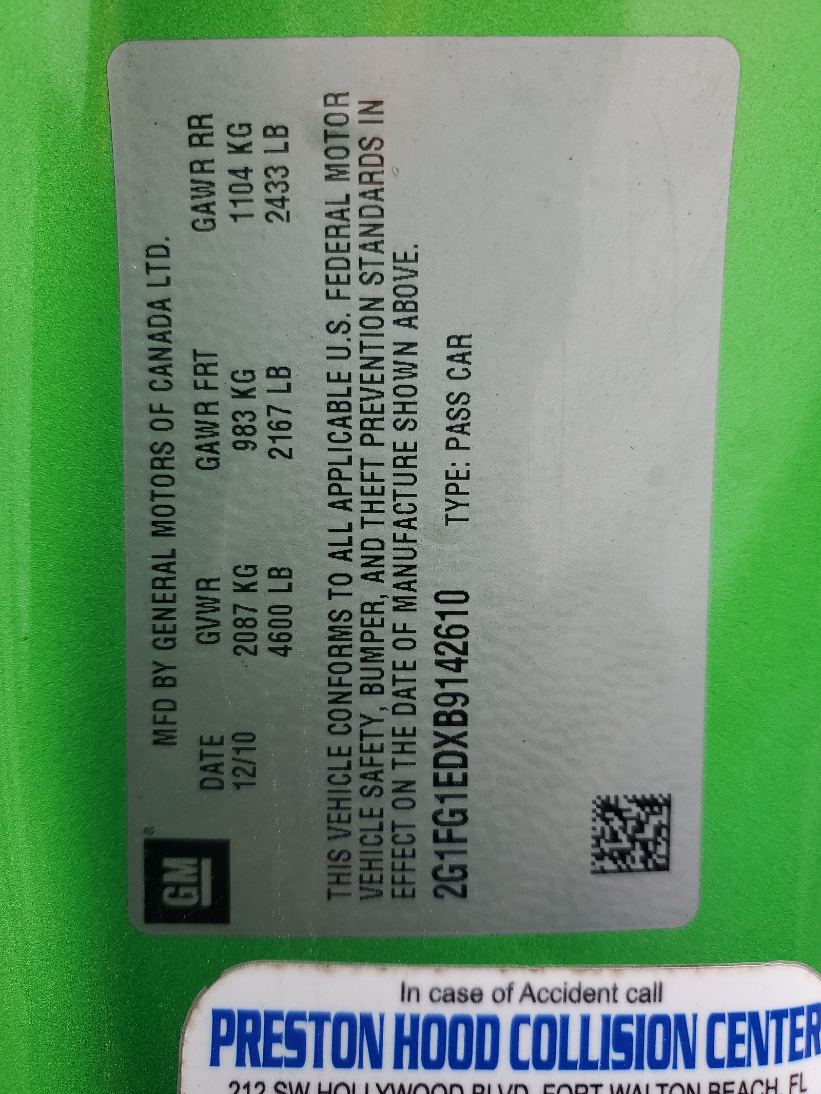 2G1FG1EDXB9142610 2011 Chevrolet Camaro Lt