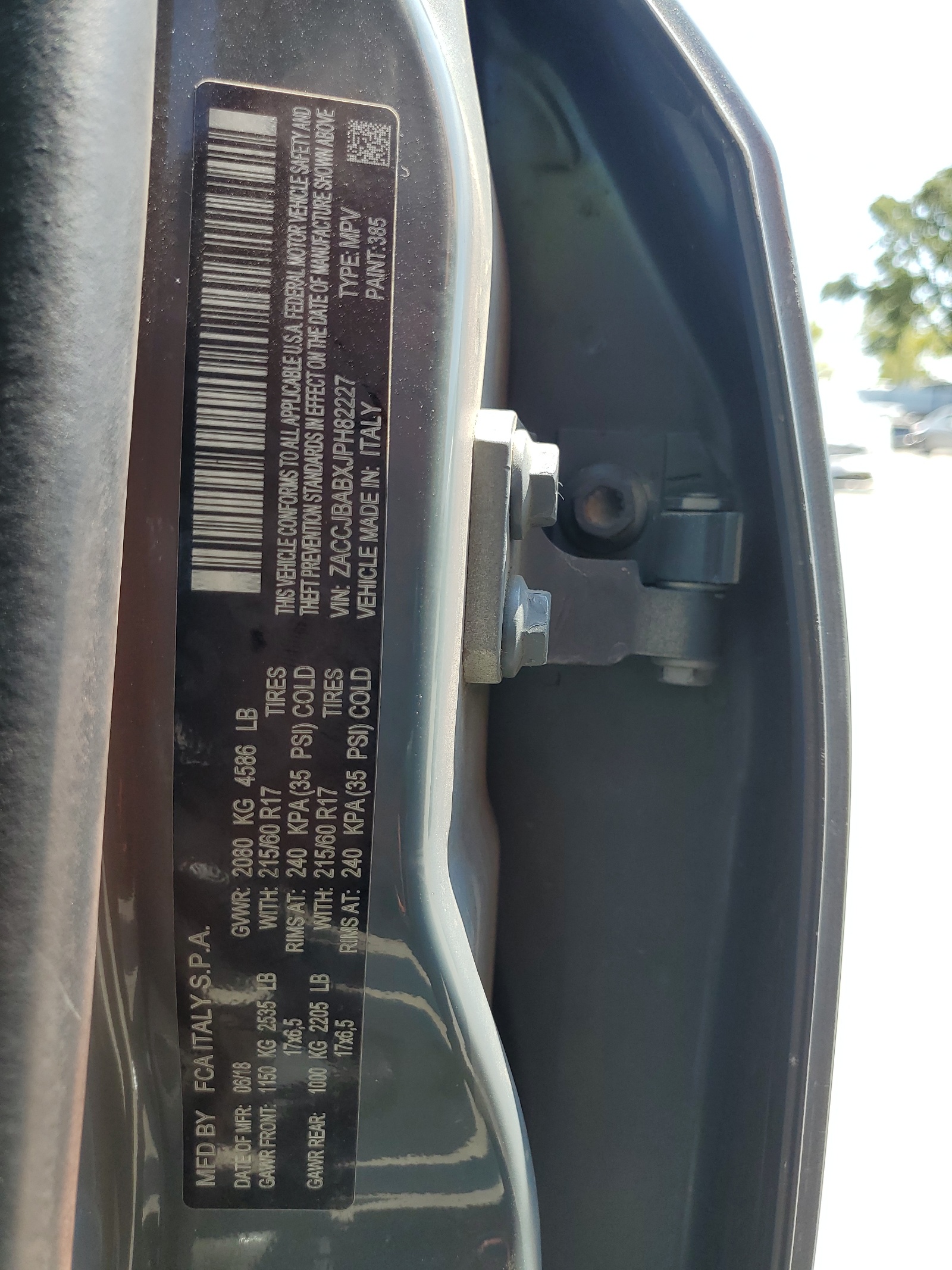 ZACCJBABXJPH82227 2018 Jeep Renegade Sport