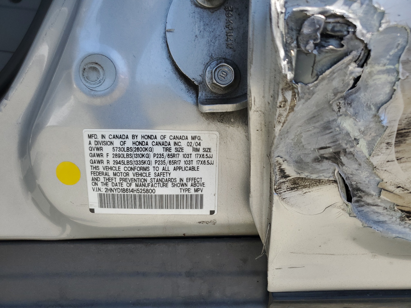 2HNYD18614H525800 2004 Acura Mdx Touring