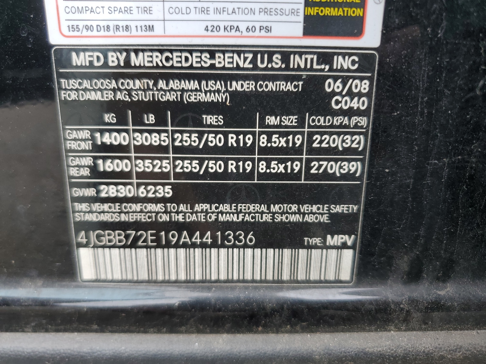 4JGBB72E19A441336 2009 Mercedes-Benz Ml 550