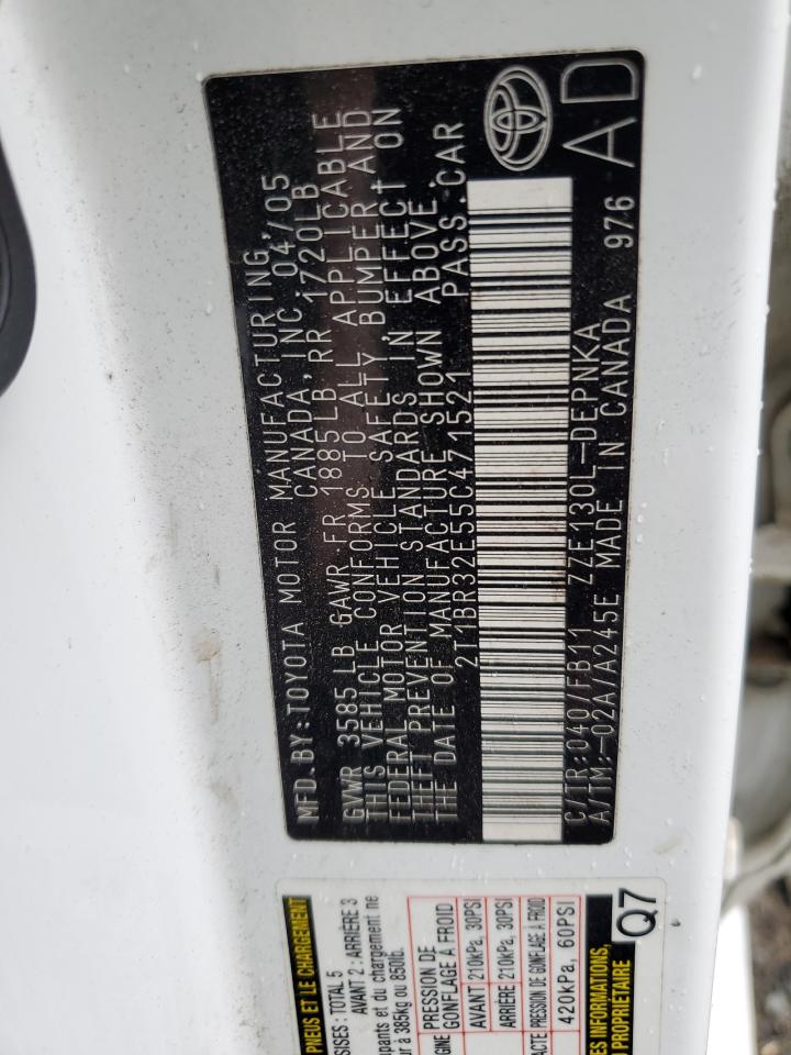 2005 Toyota Corolla Ce VIN: 2T1BR32E55C471521 Lot: 63980134