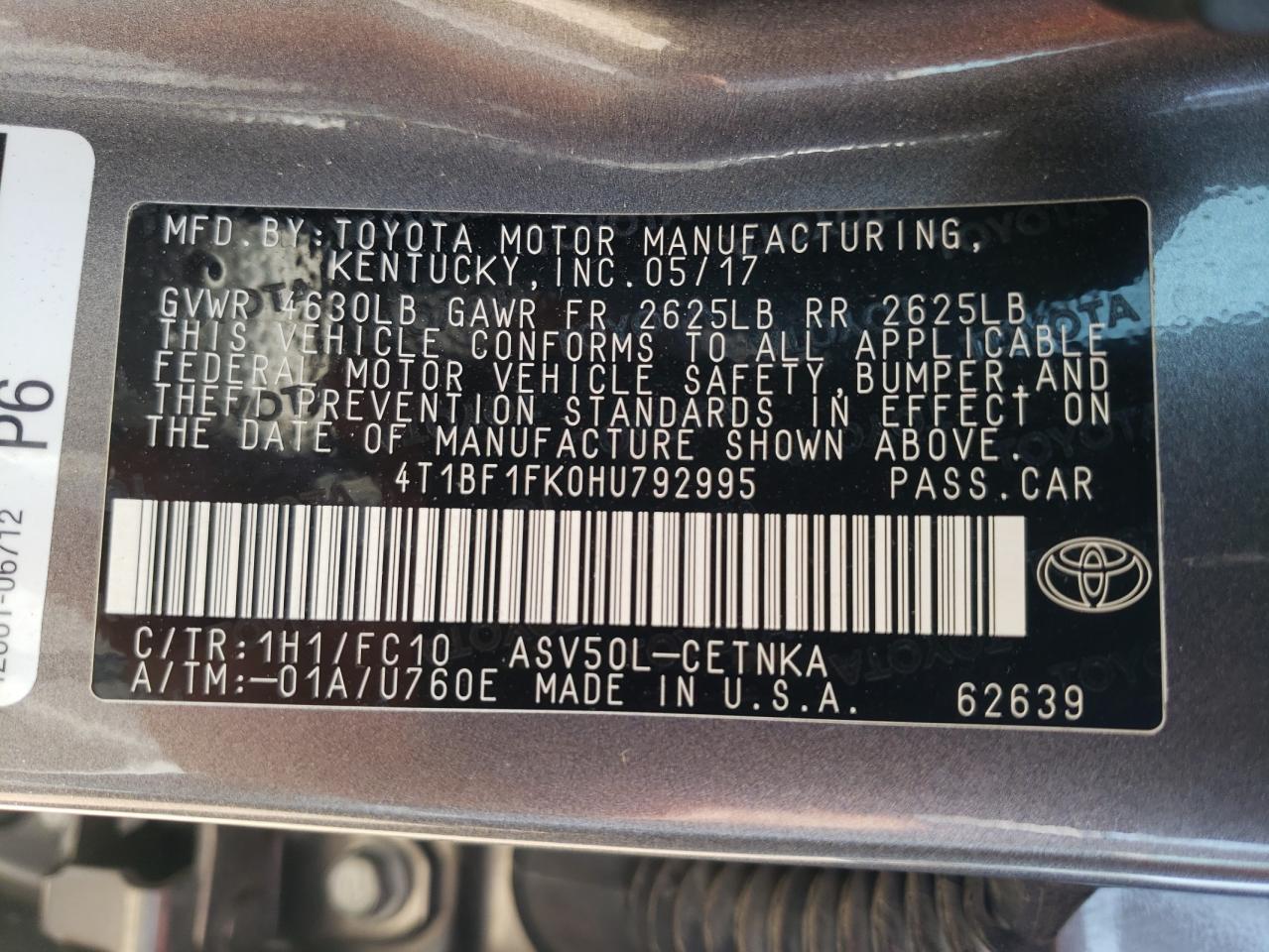 4T1BF1FK0HU792995 2017 TOYOTA CAMRY - Image 13