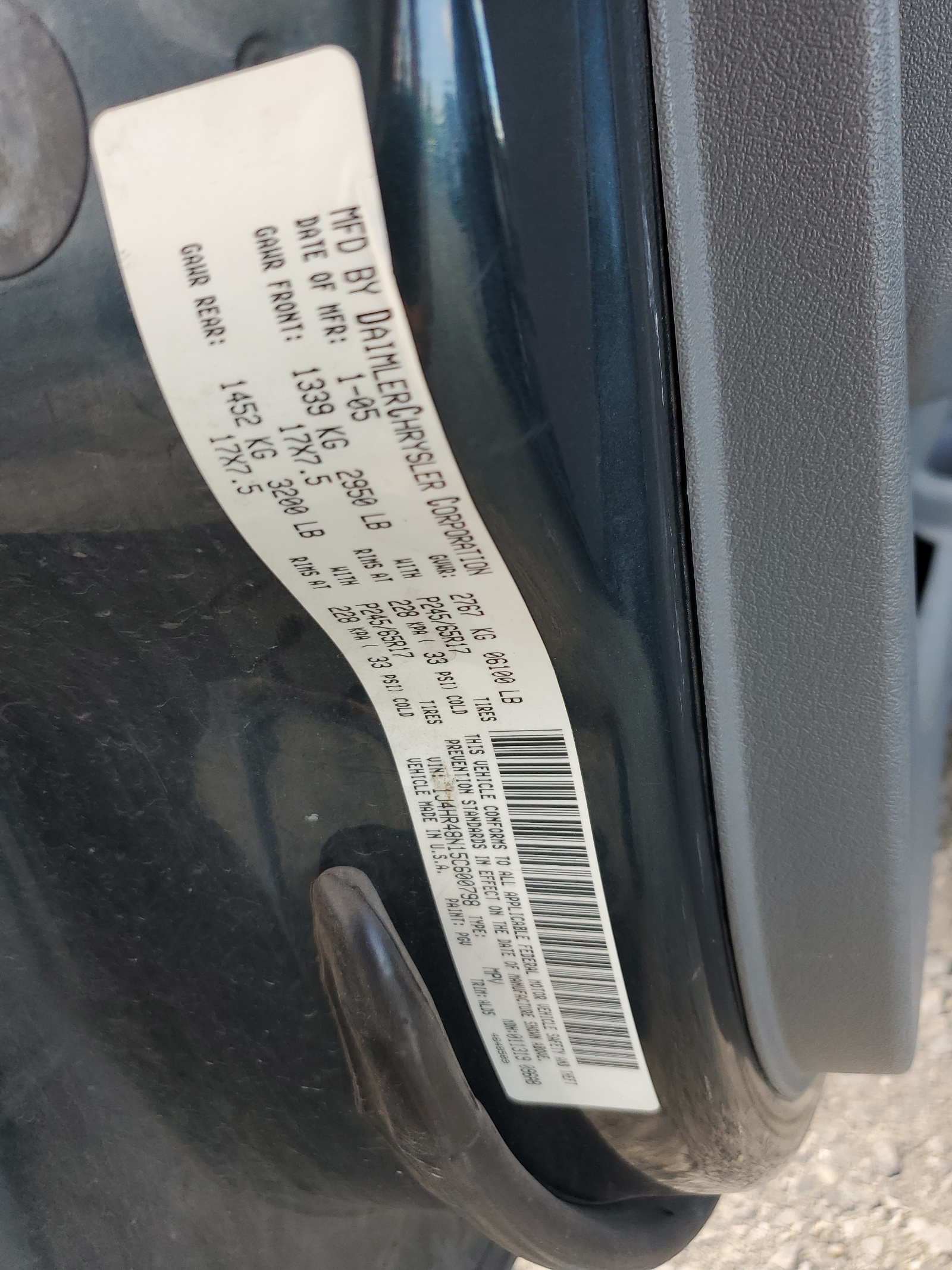 1J4HR48N15C600798 2005 Jeep Grand Cherokee Laredo