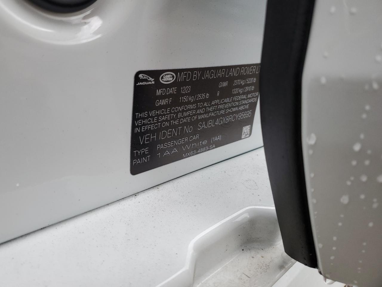 2024 Jaguar Xf R-Dynamic Se VIN: SAJBL4GX8RCY95695 Lot: 61876974