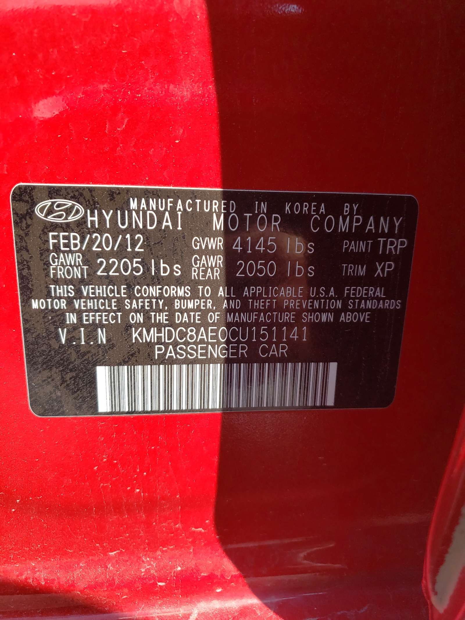 KMHDC8AE0CU151141 2012 Hyundai Elantra Touring Gls