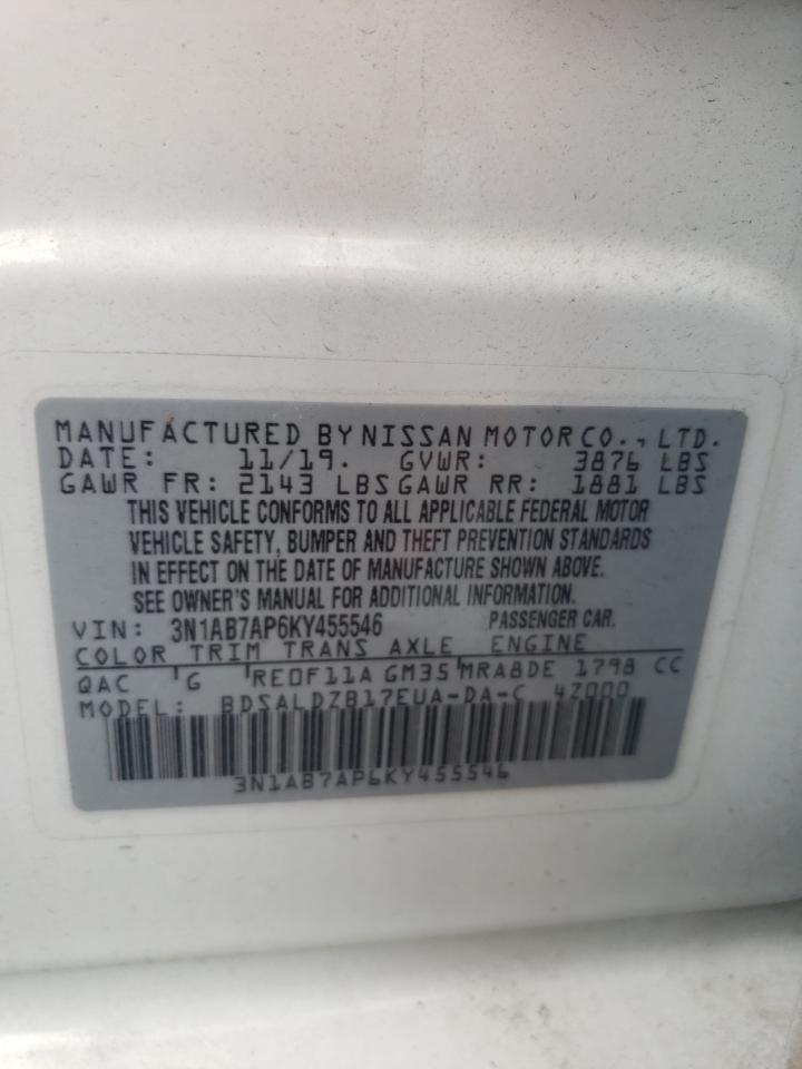 3N1AB7AP6KY455546 2019 Nissan Sentra S