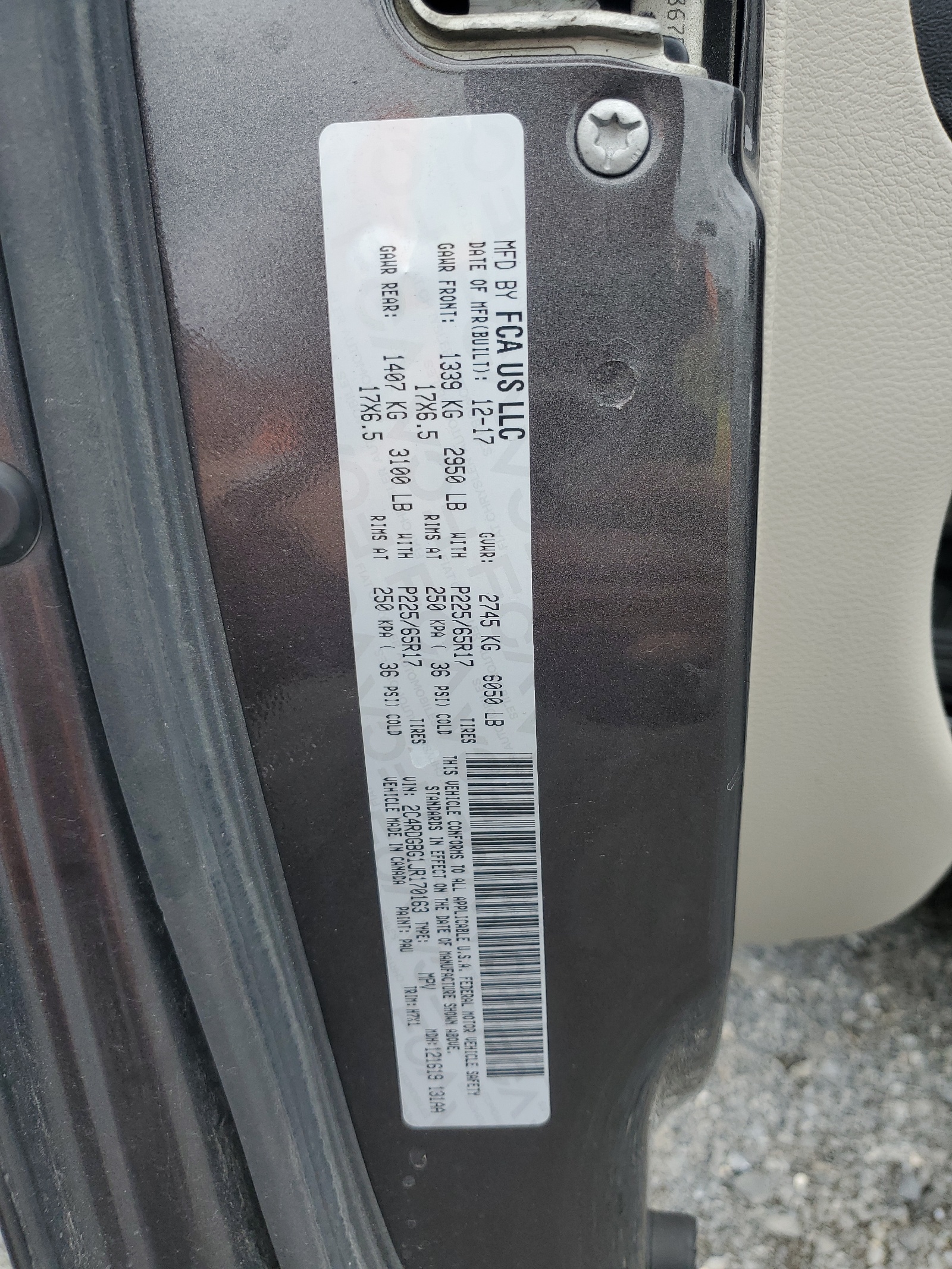 2C4RDGBG1JR170163 2018 Dodge Grand Caravan Se