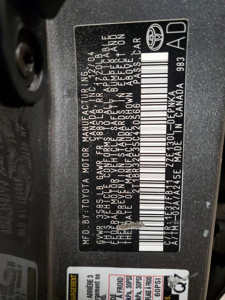 2005 Toyota Corolla Ce VIN: 2T1BR32E35C420566 Lot: 62666804