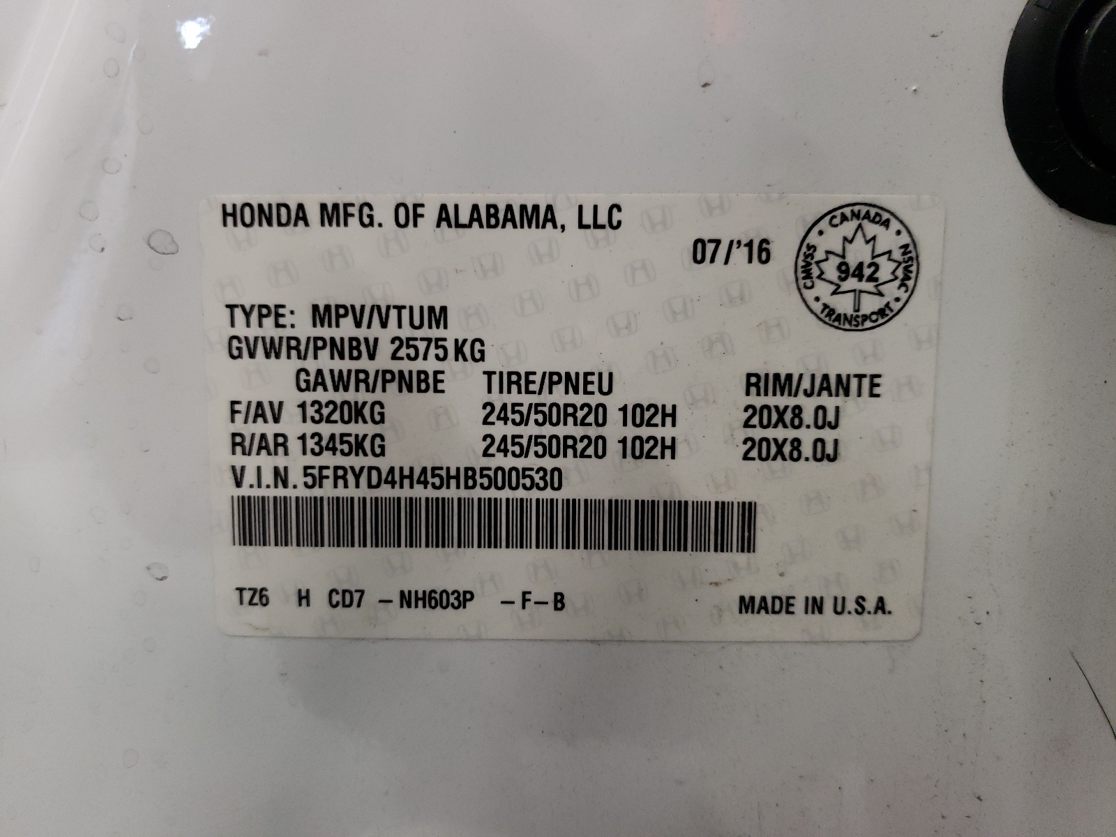 5FRYD4H45HB500530 2017 Acura Mdx Navi