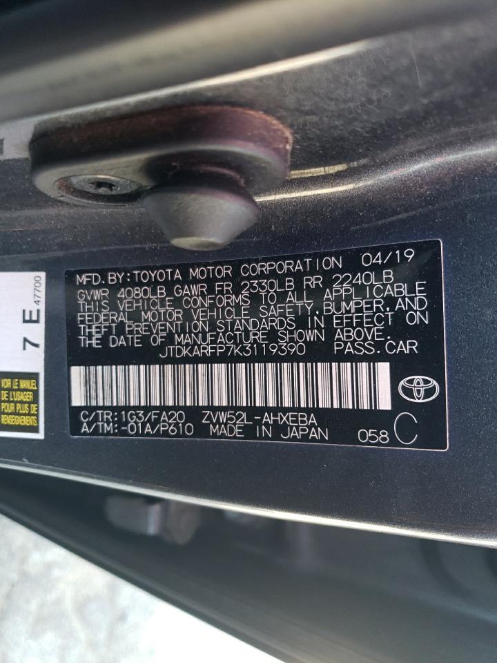 2019 Toyota Prius Prime VIN: JTDKARFP7K3119390 Lot: 63730014