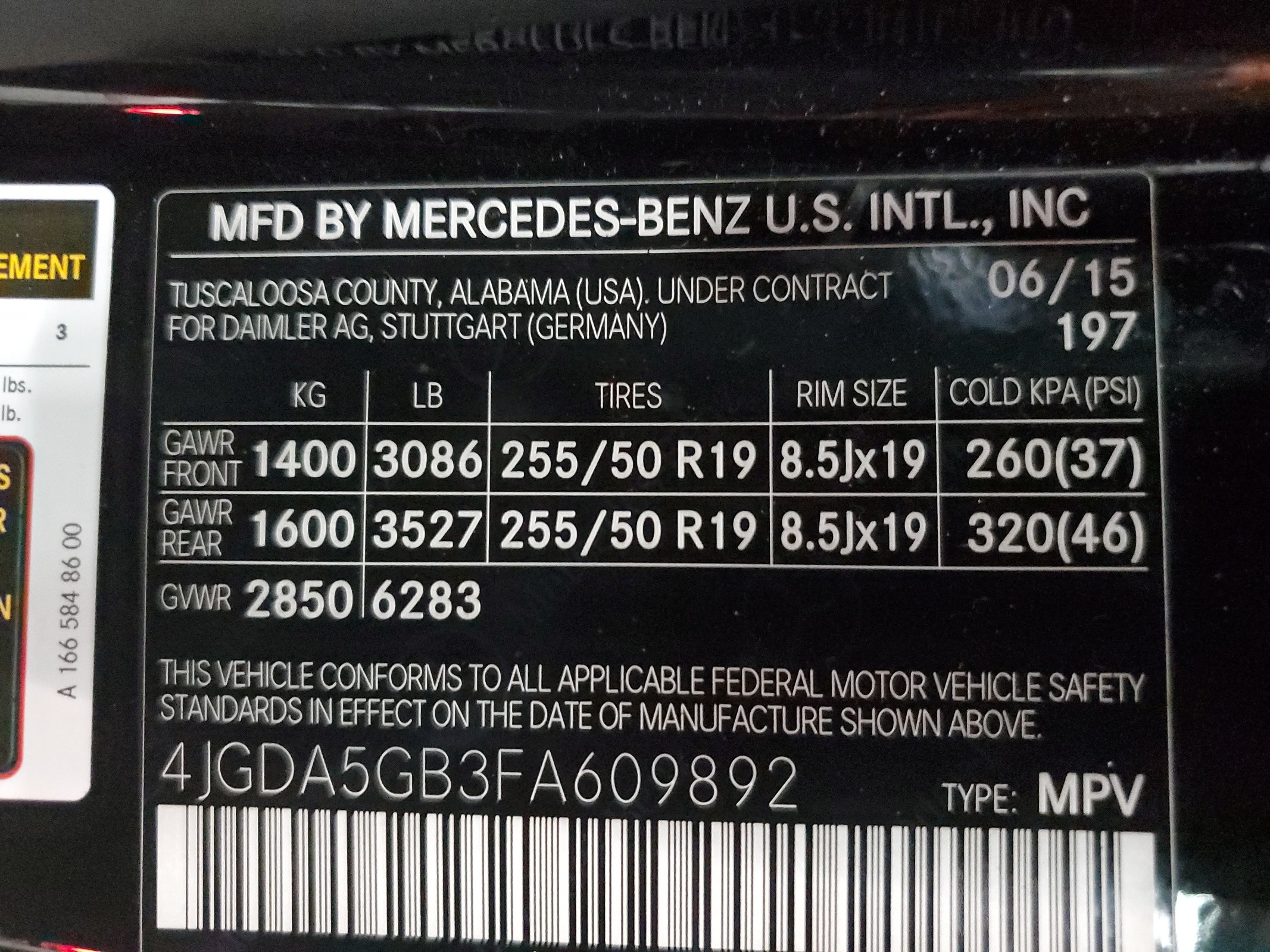 4JGDA5GB3FA609892 2015 Mercedes-Benz Ml 400 4Matic