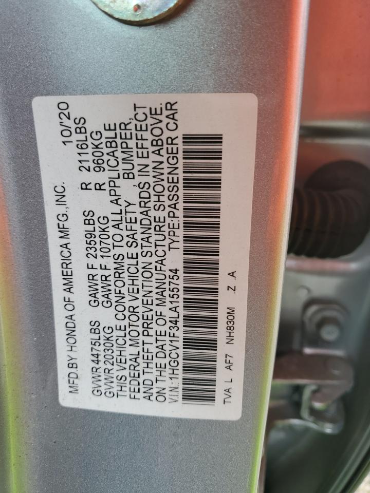 1HGCV1F34LA155754 2020 Honda Accord Sport