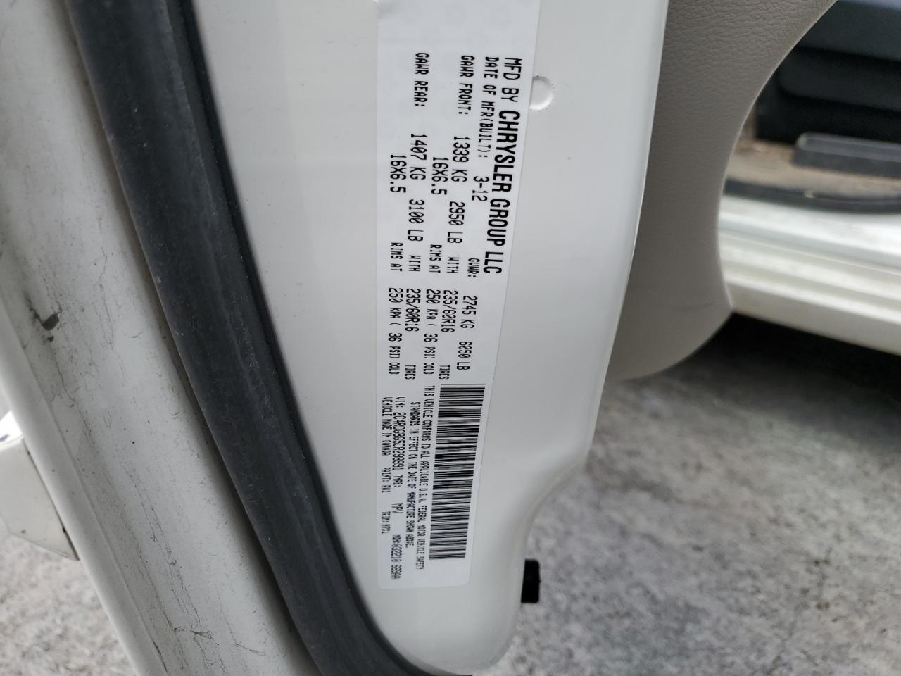 2012 Dodge Grand Caravan Se VIN: 2C4RDGBG5CR298991 Lot: 62841804