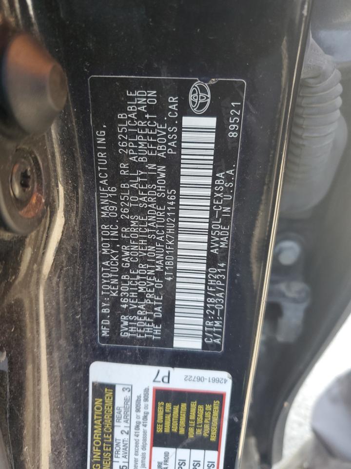 4T1BD1FK7HU211465 2017 Toyota Camry Hybrid