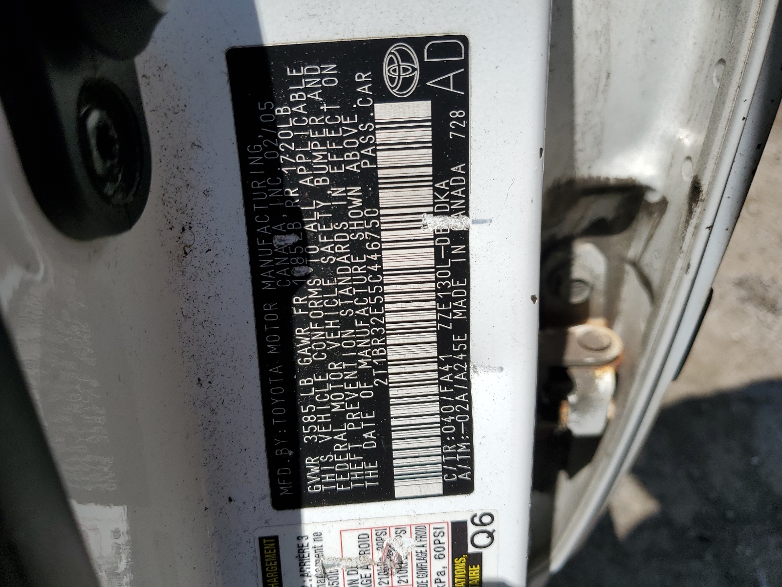 2T1BR32E55C446750 2005 Toyota Corolla Ce