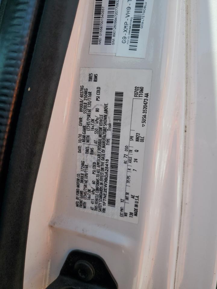 2011 Ford Econoline E250 Van VIN: 1FTNE2EW3BDA28418 Lot: 63727994