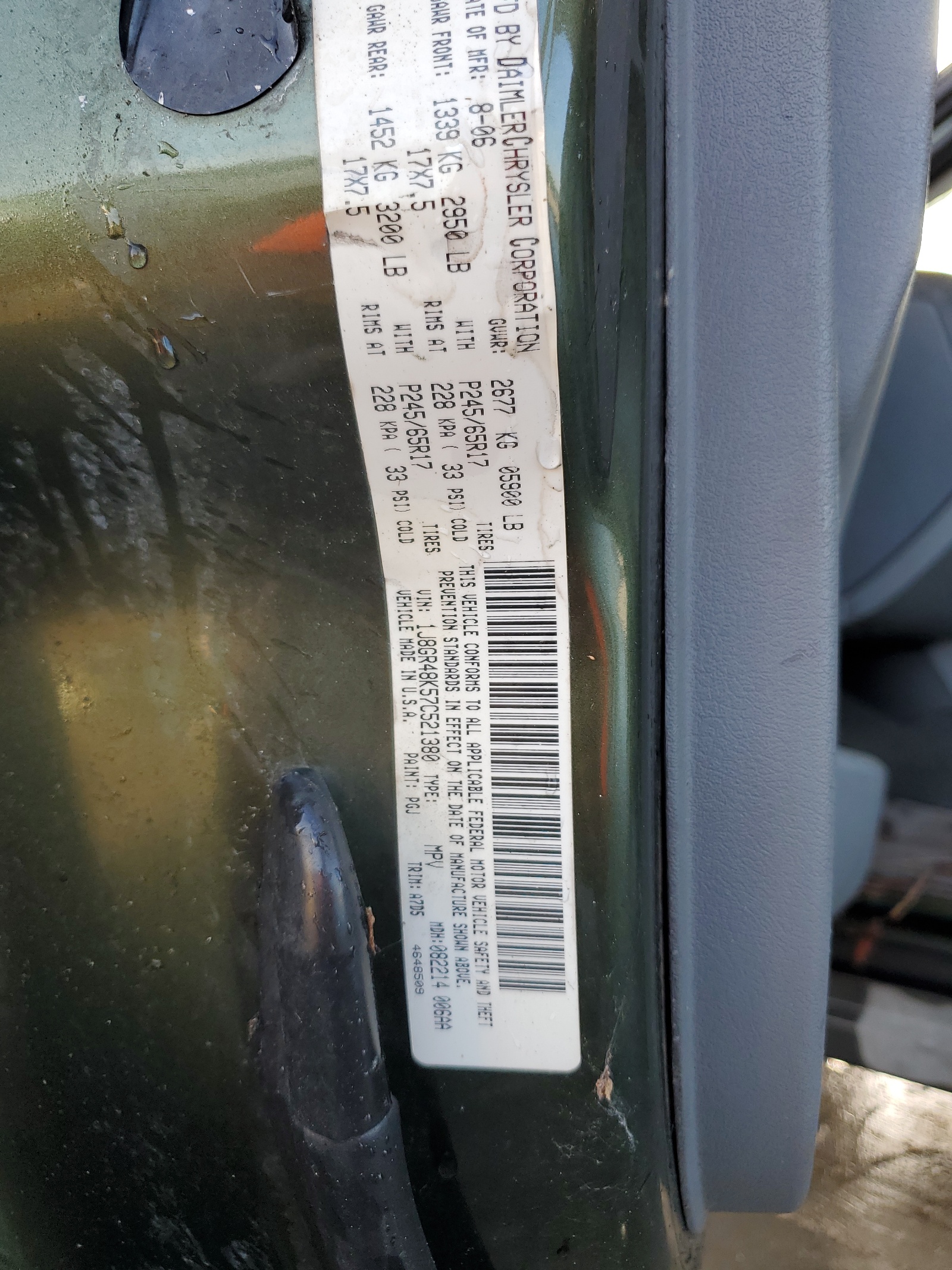 1J8GR48K57C521380 2007 Jeep Grand Cherokee Laredo